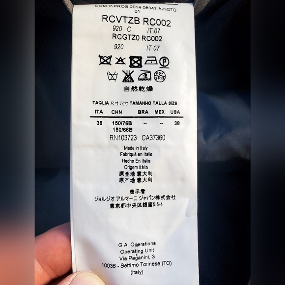 Armani Men's Jacket, size 38, blue - Picture 5 of 8